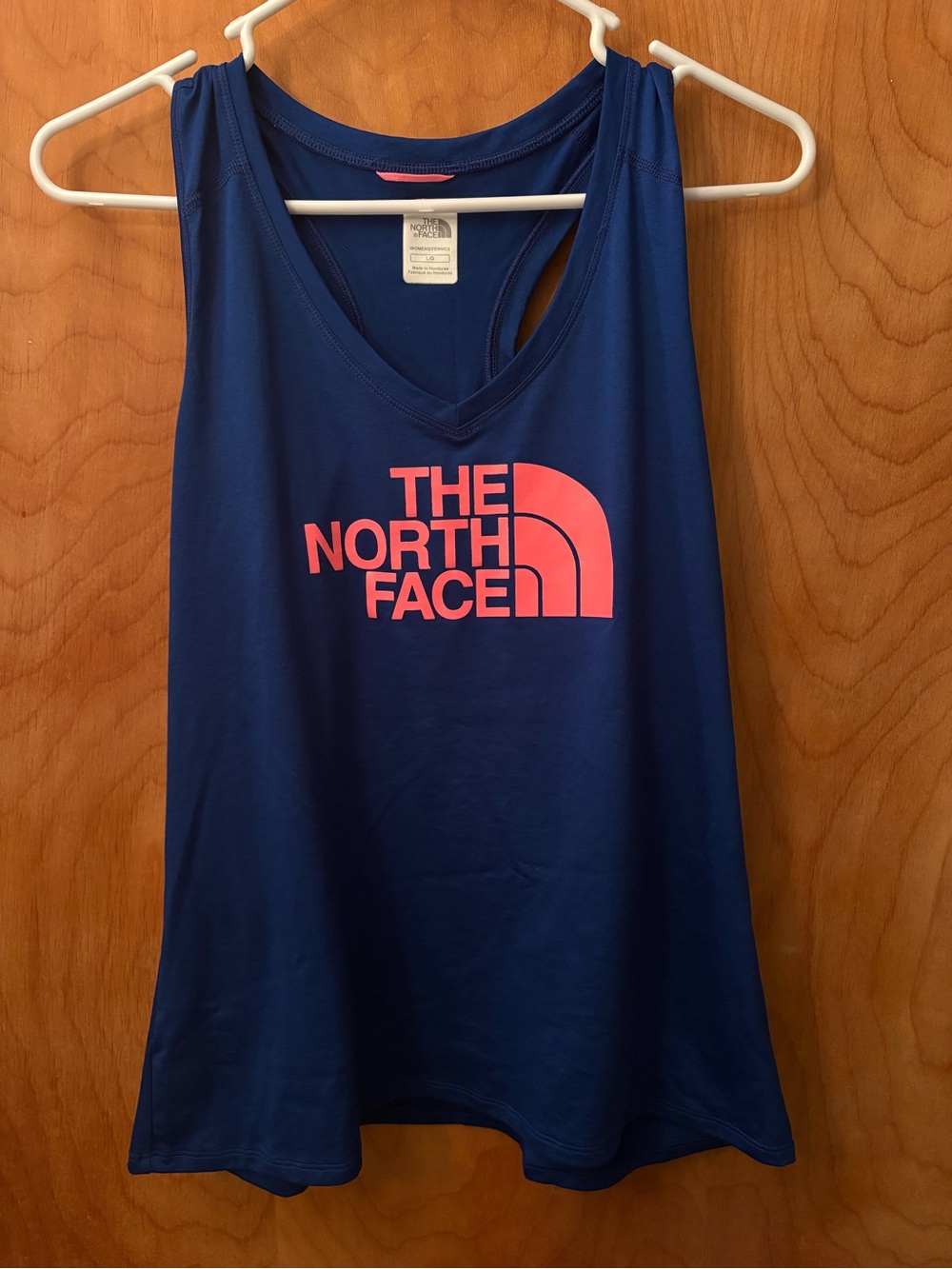 The North Face Large Tank Top Racerback Royal Blue with Logo Vapor Wick Shirt